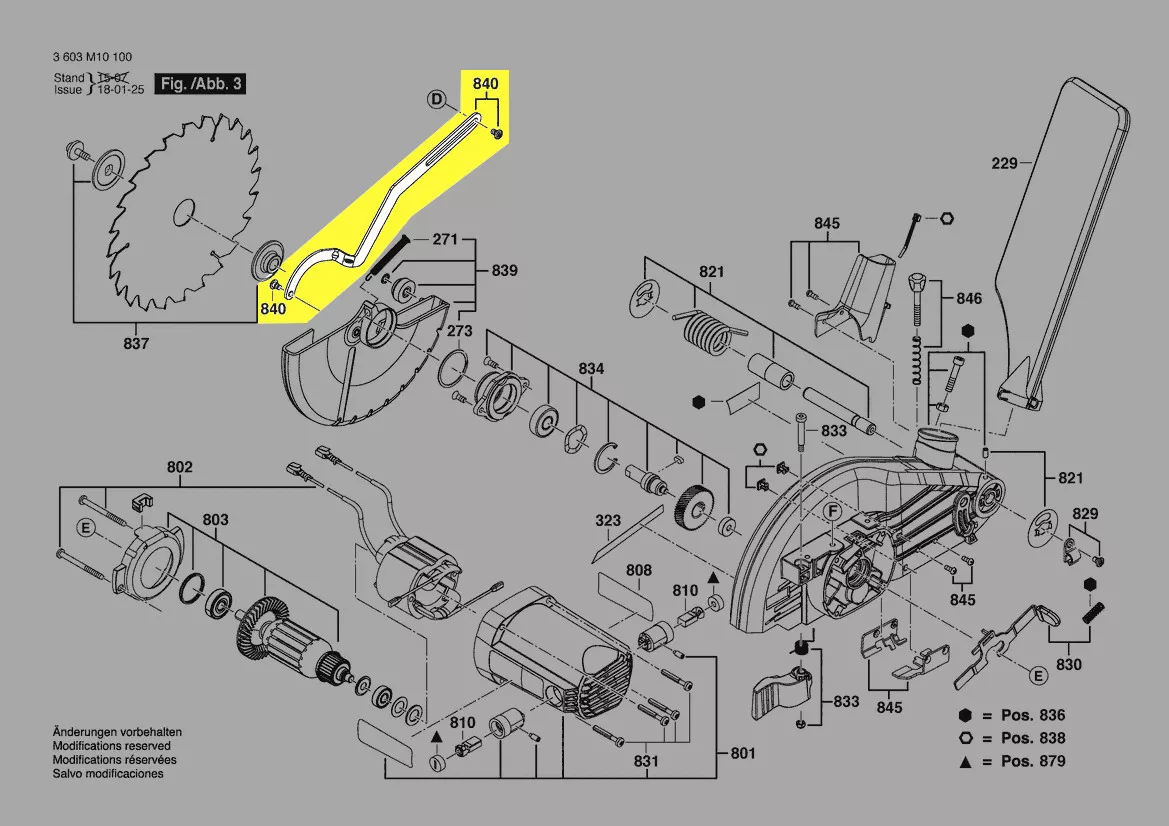 Tringle capot de protection réf. 1 609 B02 763 Bosch